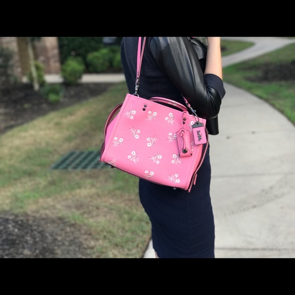 New coach pink floral leather 1941 Rouge 25 - Picture 2 of 8